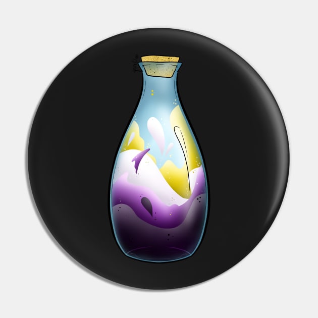 Nonbinary Pride Potion Pin by Qur0w