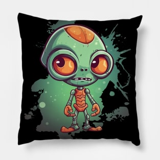 Alien cartoon, extra terrestrial funny conqueror Pillow