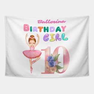 10th ballerina birthday girl Tapestry