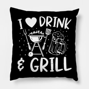 I Love Drink and Grill Pillow