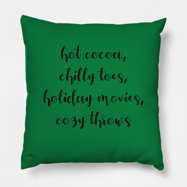 Holiday Poem in Black Script Pillow by Whoopsidoodle