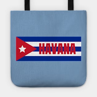 Havana City in Cuban Flag Tote