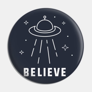 Retro minimal UFO Sci Fi Pin
