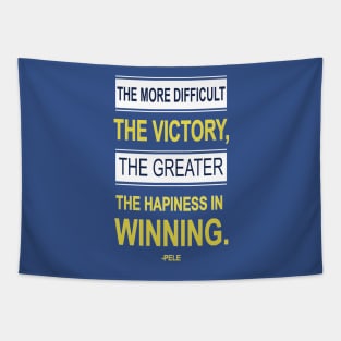 Victory Inspiring Motivational Pele Footballer Quotes Tapestry