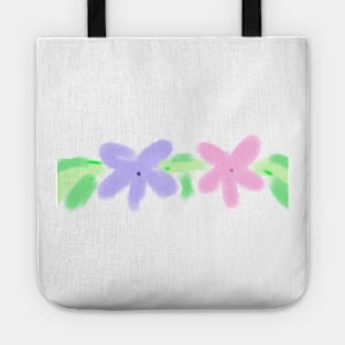 Purple pink watercolor floral art Tote