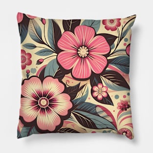 Pink Flowers Pillow