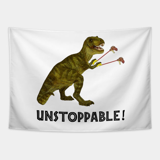 Tyrannosaurus Rex with Grabbers is UnStoppable Tapestry by SirLeeTees