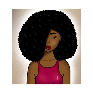 cute afro hair girl digital art T-Shirt