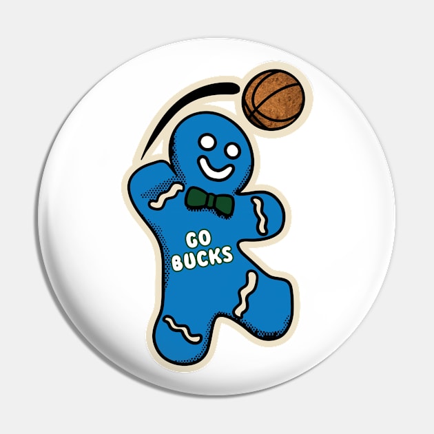 Milwaukee Bucks Gingerbread Man Pin by Rad Love