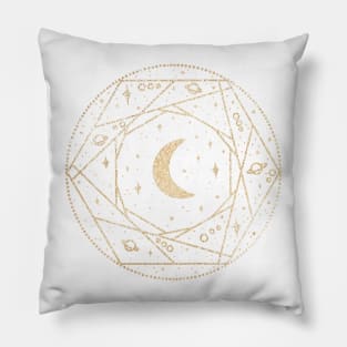 Gold Boho Space Galaxy Pillow