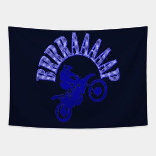 Brrraaaaap Dirtbike Motocross Design In Blue Tapestry