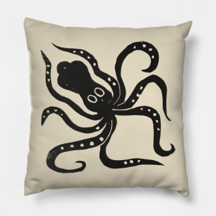 Minoan Octopus Linoprint Pillow