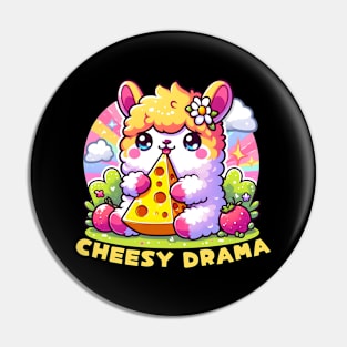 Cheesy drama Llama Pin