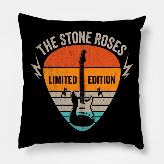 Vintage Stone Name Guitar Pick Limited Edition Birthday Pillow by Monster Mask