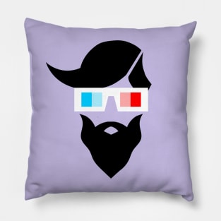 Hipster character design with 3D glasses Pillow