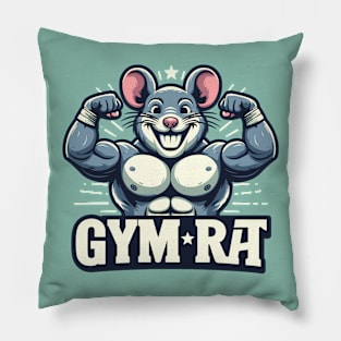 Muscled Gym Rat mascot meme Pillow