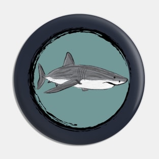 Artwork of a Great White Shark II Pin