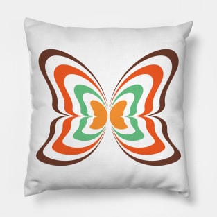 Butterfly Wings 70s Style Retro Psychedelic Op Art Pillow