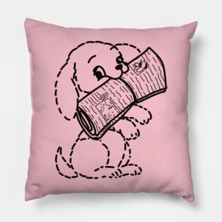 Dog with a paper Pillow