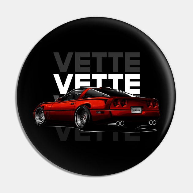 USDM - Vette C4 - CarCorner Pin by CarCorner - Automotive Artwork