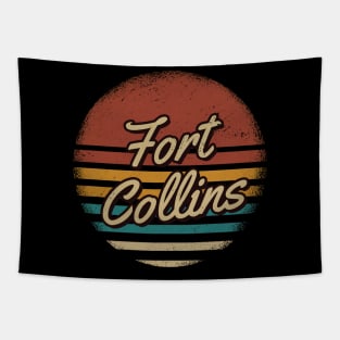 Fort Collins Vintage Text Tapestry