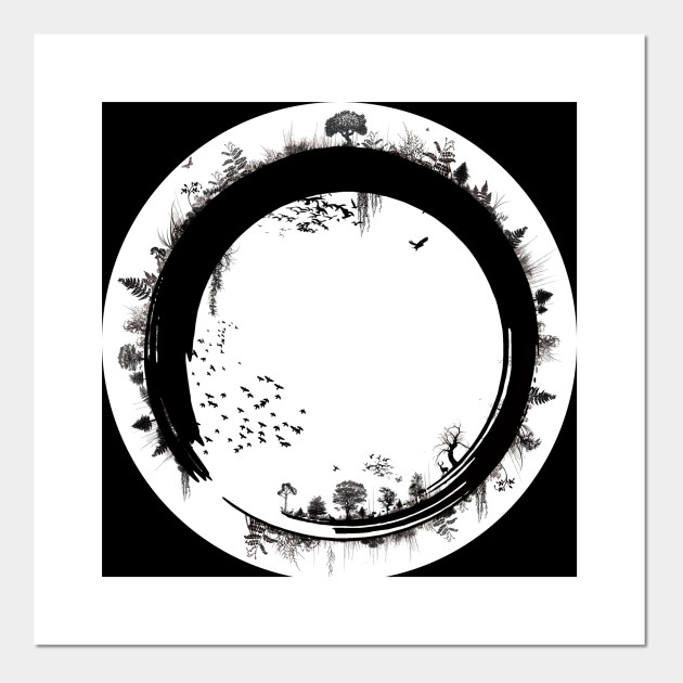 Zen Ink Painting Inspired By Nature Zen Posters And Art Prints