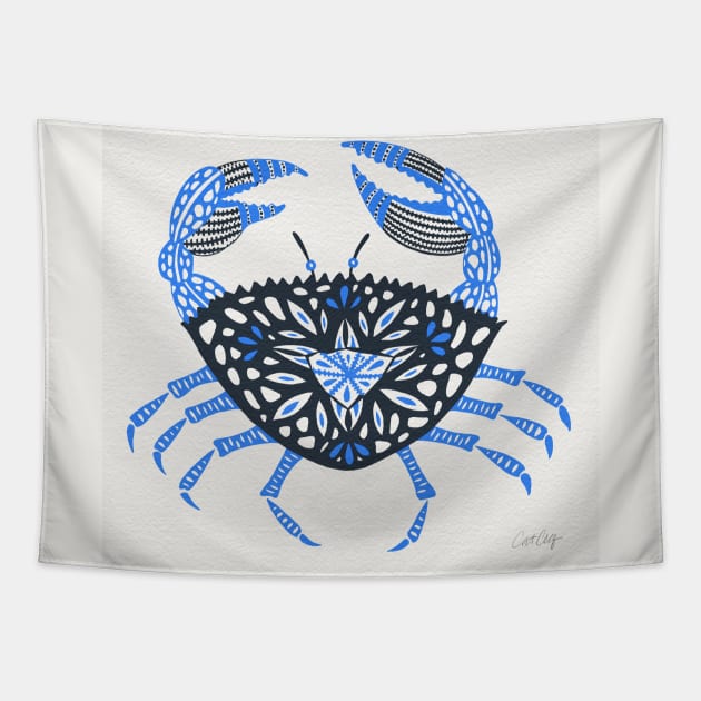 Blue Crab Tapestry by CatCoq