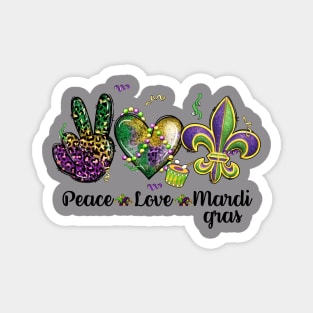 Peace Love 2023 Mardi Gras Magnet