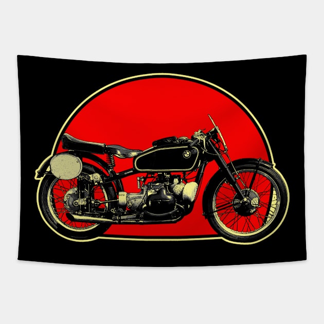 1926 - 1939 Kompressor Retro Red Circle Motorcycle Tapestry by Skye Bahringer