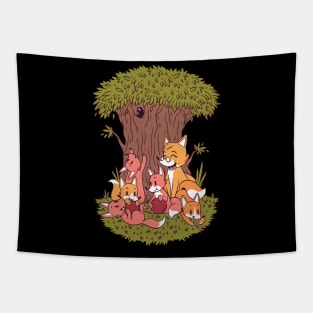 cute fox family awesome animal gift Tapestry