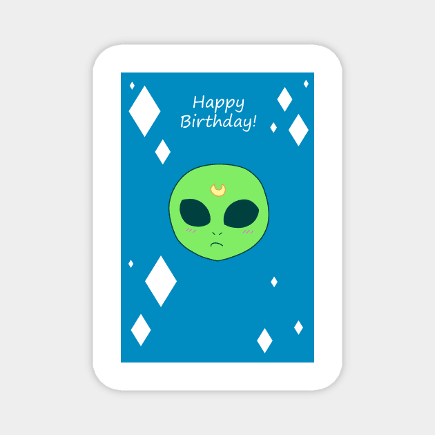 Happy Birthday - Alien Face Magnet by saradaboru
