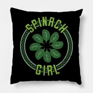Spinach Girl Ring Of Leaves I Pillow