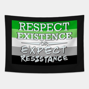 Respect Exsistence or Expect Resistance, Agender Pride Flag Tapestry