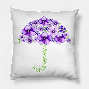 Purple Flower Umbrella Pillow