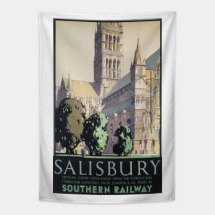 Salisbury, Wiltshire - SR - Vintage Railway Travel Poster - 1932 Tapestry