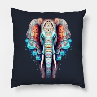 elephant Mandala Animal Ilustration Pillow