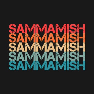 Sammamish Retro Vintage Repeated Text T-Shirt