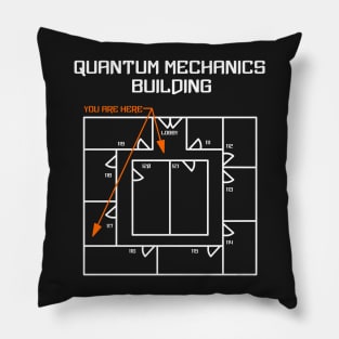 White Quantum Mechanics Building Pillow