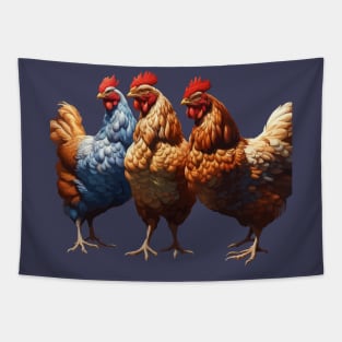 Three French Hens Faith Hope Charity Cut Out v2 Tapestry