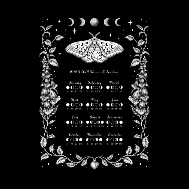 Witch Garden-2023 Full Moon Calendar by Episodic Drawing