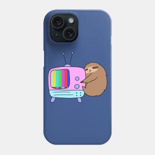 Vintage No Signal TV Sloth Phone Case