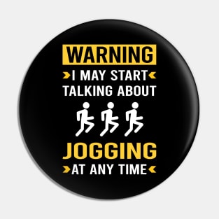 Warning Jogging Jog Jogger Pin