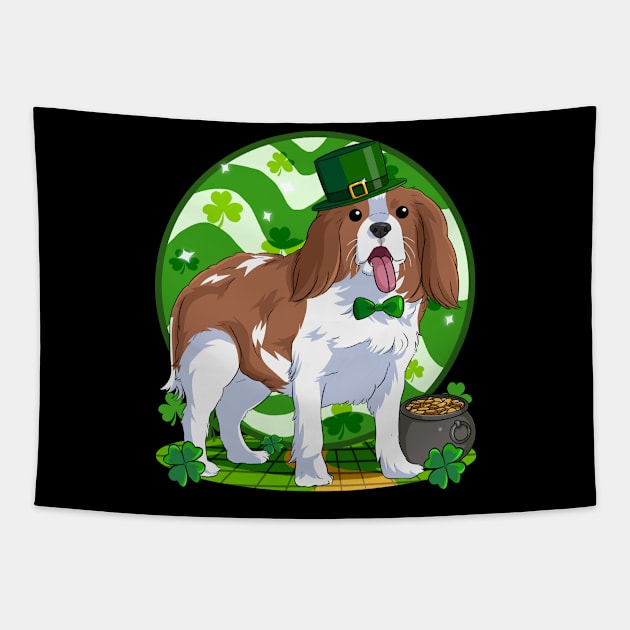 Cavalier King Charles Spaniel St Patricks Day Leprechaun Tapestry by Noseking