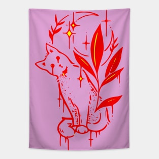 sad red cat Tapestry