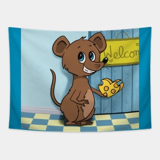 Cheesy Heart Mouse Tapestry