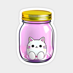 Lilac Dream: Meowracle in a Crystal Jar Magnet