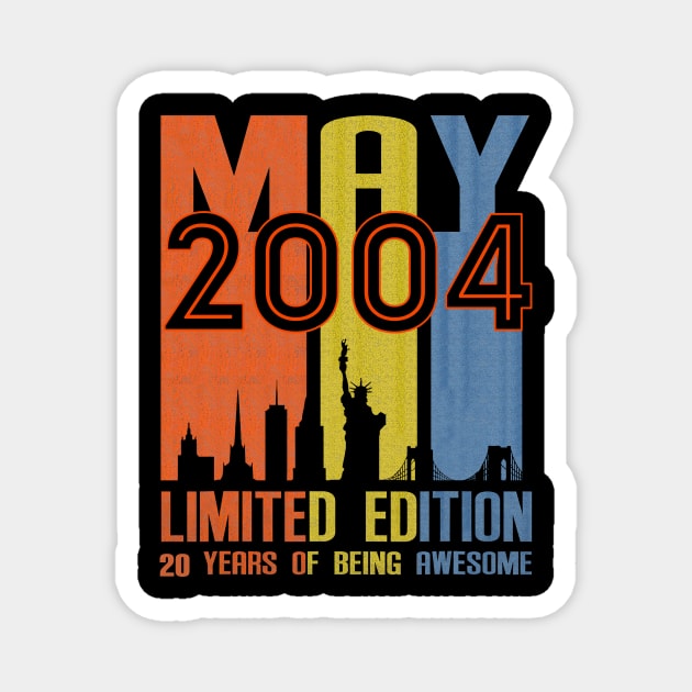 May 2004 20 Years Of Being Awesome Limited Edition Magnet by Vintage White Rose Bouquets