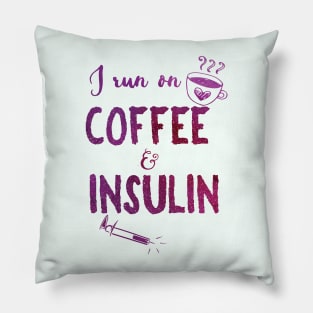 Coffee and Insulin - purple Pillow