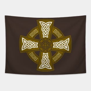 Celtic High Cross Decorative Knotwork 7 Tapestry