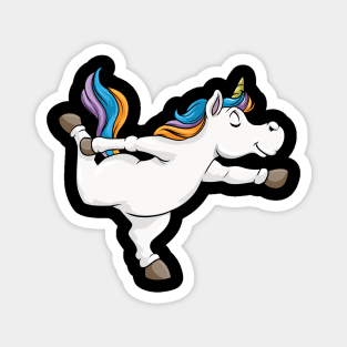 Funny unicorn is doing yoga Magnet